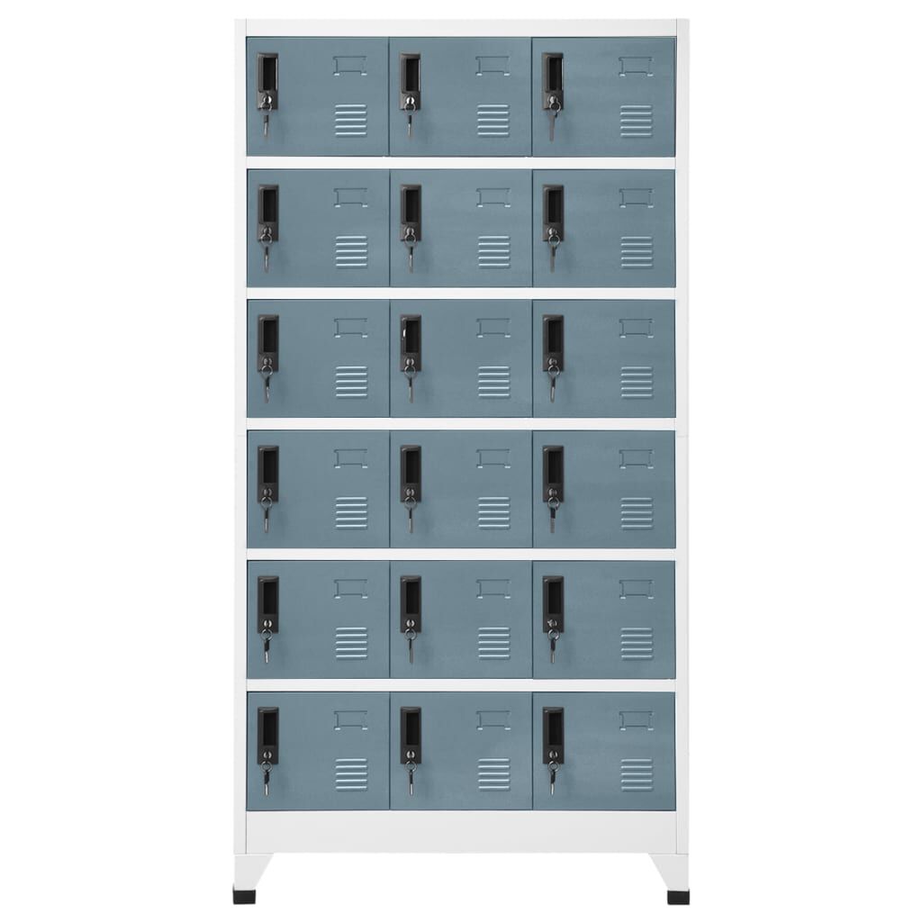 vidaXL Φοριαμός Ανοιχτό Γκρι & Σκούρο Γκρι 90 x 40 x 180 εκ. Ατσάλινος