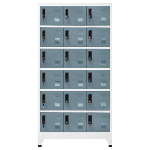 vidaXL Φοριαμός Ανοιχτό Γκρι & Σκούρο Γκρι 90 x 40 x 180 εκ. Ατσάλινος