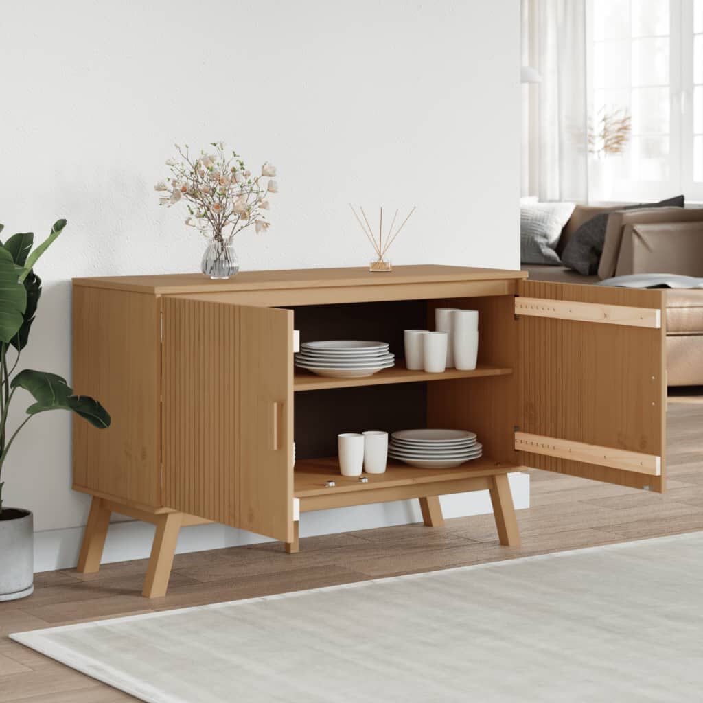 vidaXL Μπουφές OLDEN Καφέ 114 x 43 x 73,5 εκ. από Μασίφ Ξύλο Πεύκου
