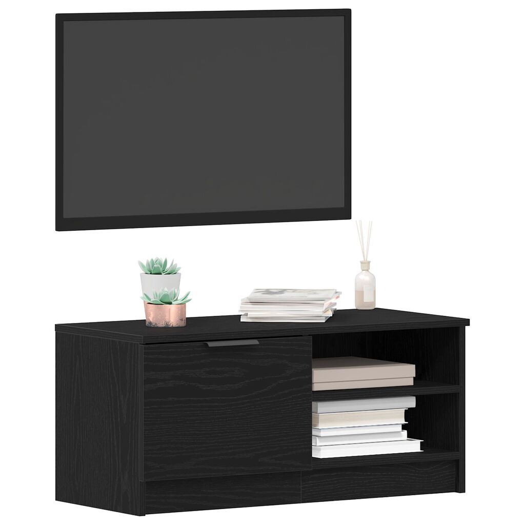 vidaXL Επίπλο TV Μαύρο Δρυς 80x35x36,5 εκ Κατασκευασμένο ξύλο