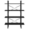 vidaXL Βιβλιοθήκη με 4 Ράφια Μαύρη 100 x 30 x 140 εκ. από Επεξ. Ξύλο