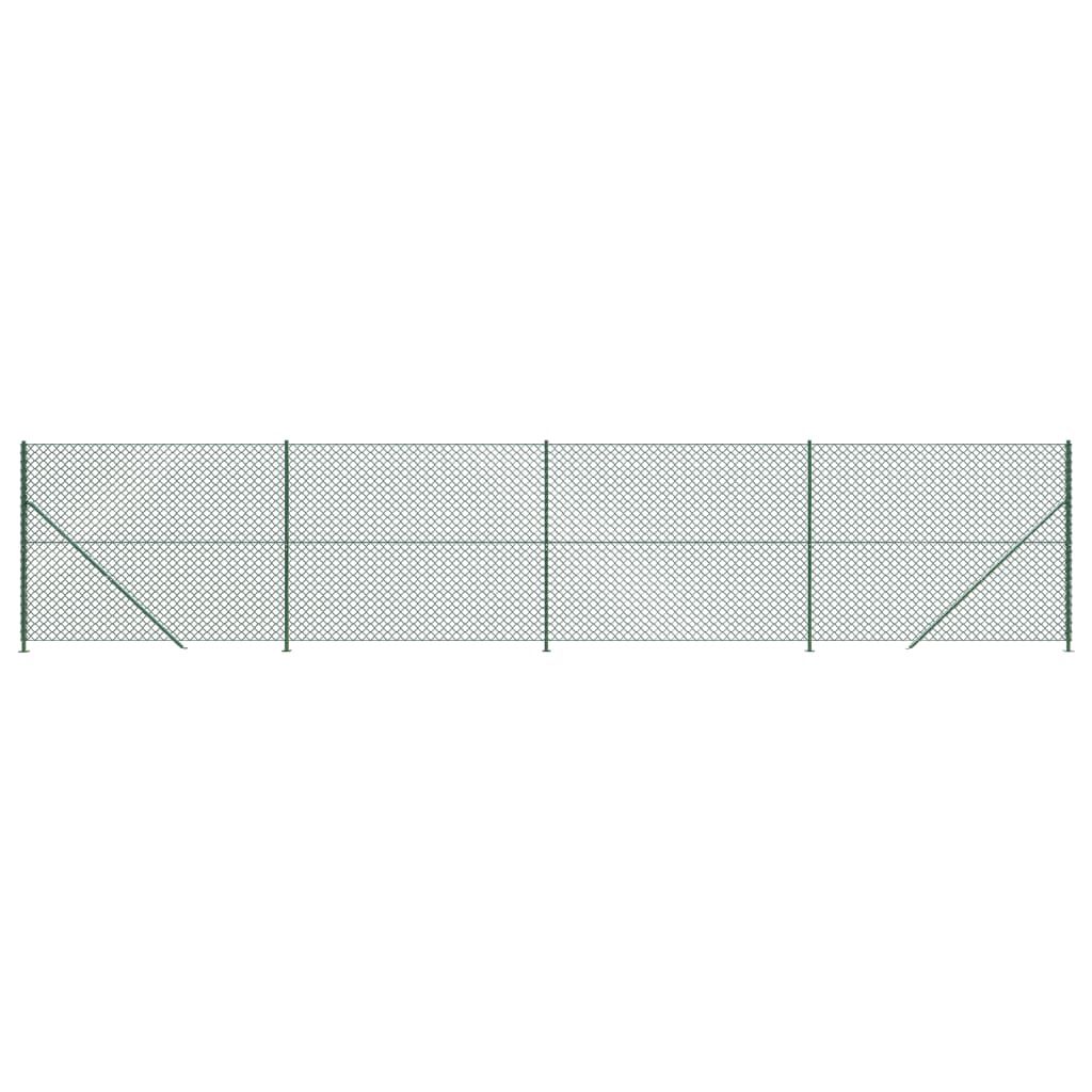 vidaXL Συρματόπλεγμα Περίφραξης Πράσινο 2,2 x 10 μ. με Βάσεις Φλάντζα