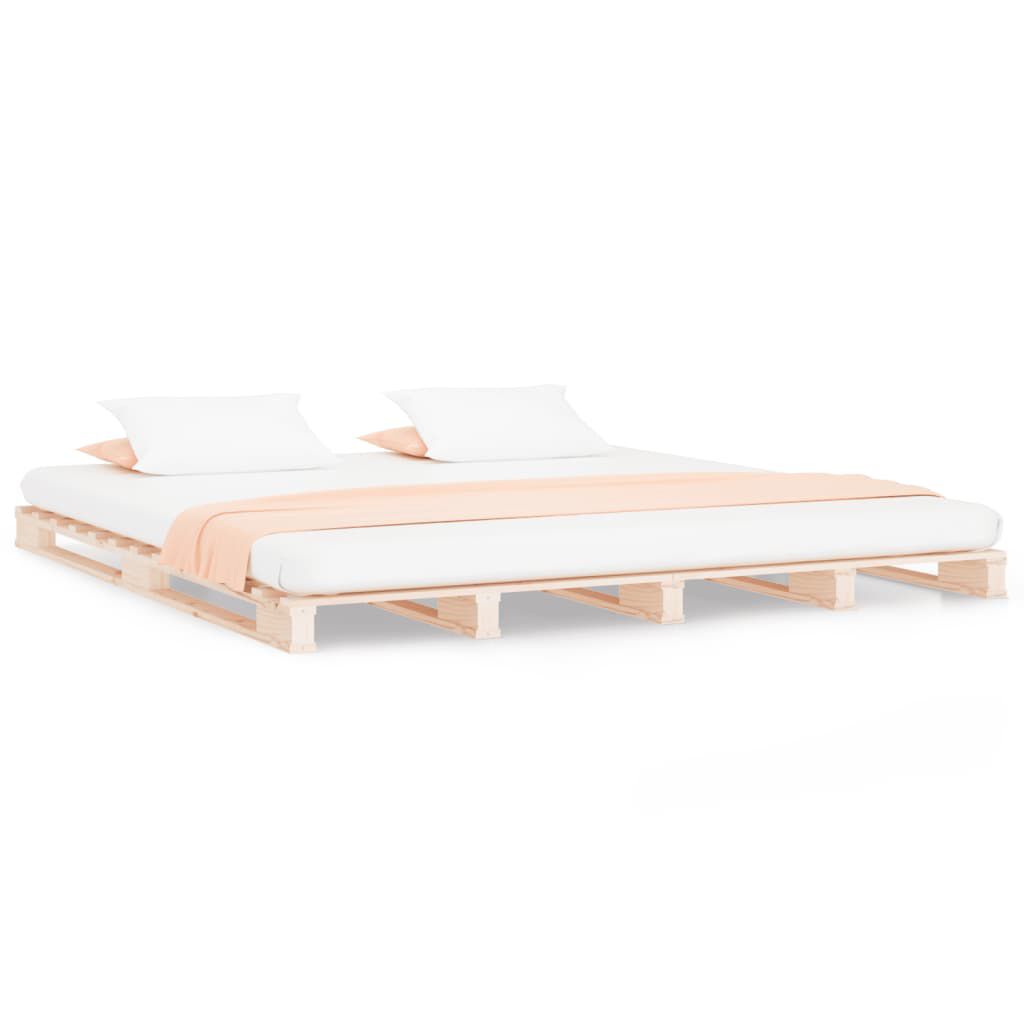 vidaXL Κρεβάτι Παλέτες 180 x 200 εκ. Μασίφ Ξύλο Super King Size