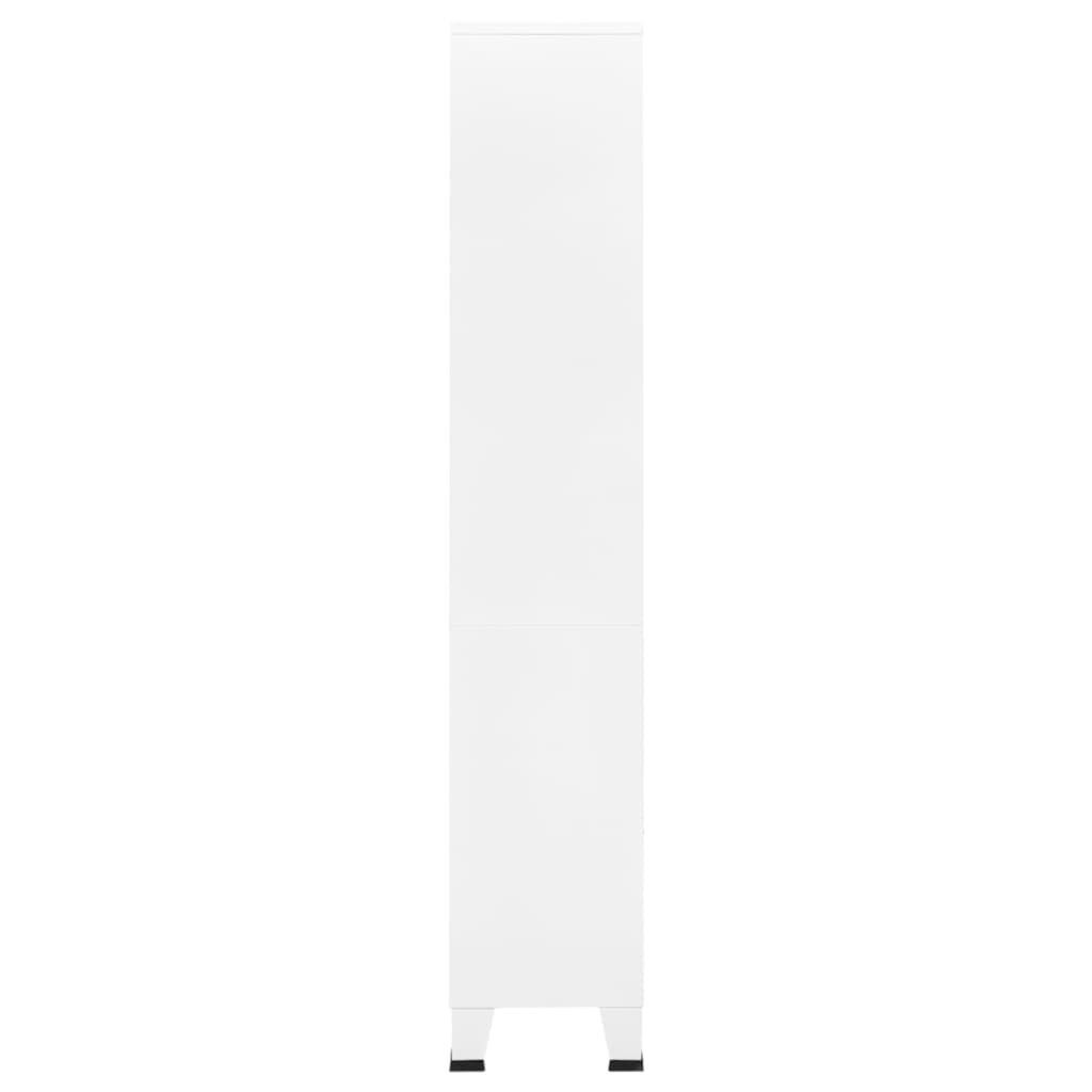 vidaXL Βιομηχανική Βιβλιοθήκη Λευκή 80 x 32 x 180 εκ. Ατσάλινη
