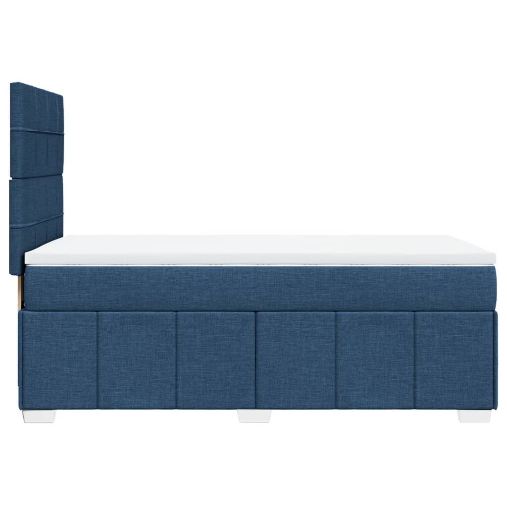 vidaXL Κρεβάτι Boxspring με Στρώμα Μπλε 80x200 εκ. Υφασμάτινο