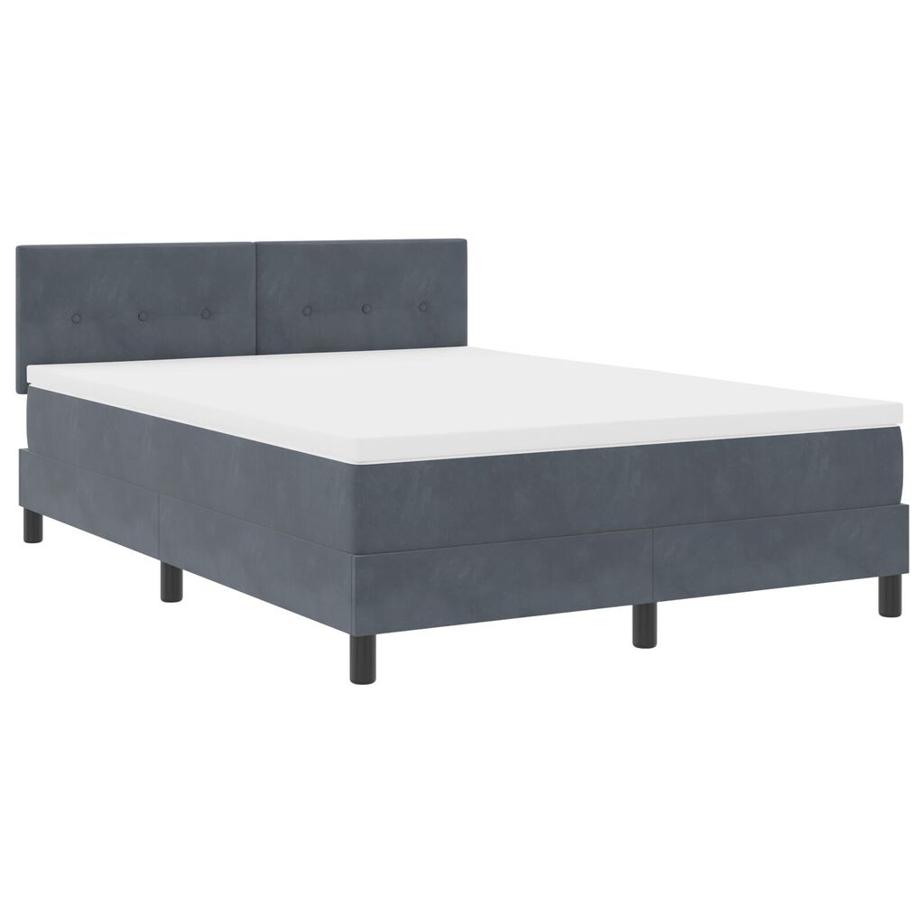 Κρεβάτι Box Spring με Στρώμα vidaXL Γκρί 160x200 εκ Βελούδο