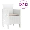 vidaXL Σέτ φαγητού για κήπο 13 pcs Λευκό Rattan Polt