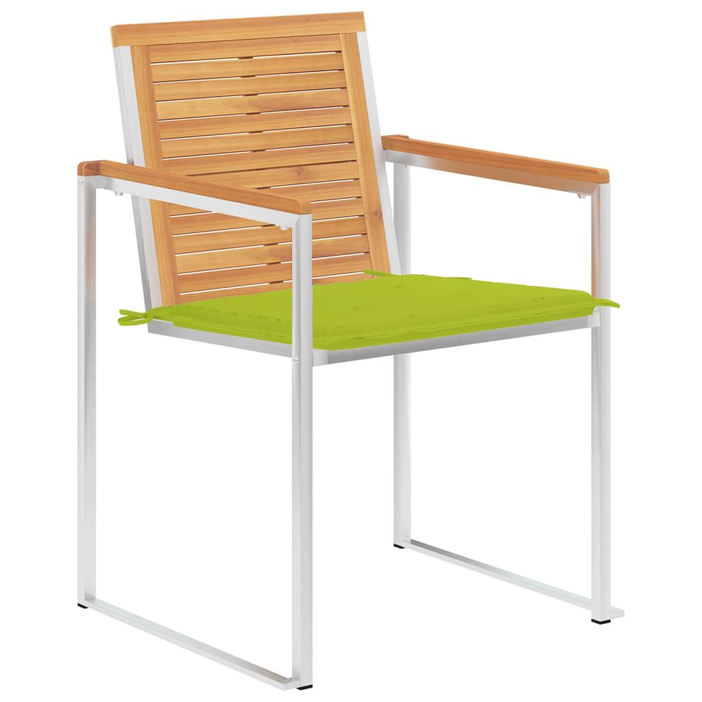 vidaXL Καρέκλες Κήπου 8 τεμάχια από Μασίφ Ξύλο Teak με Μαξιλάρια