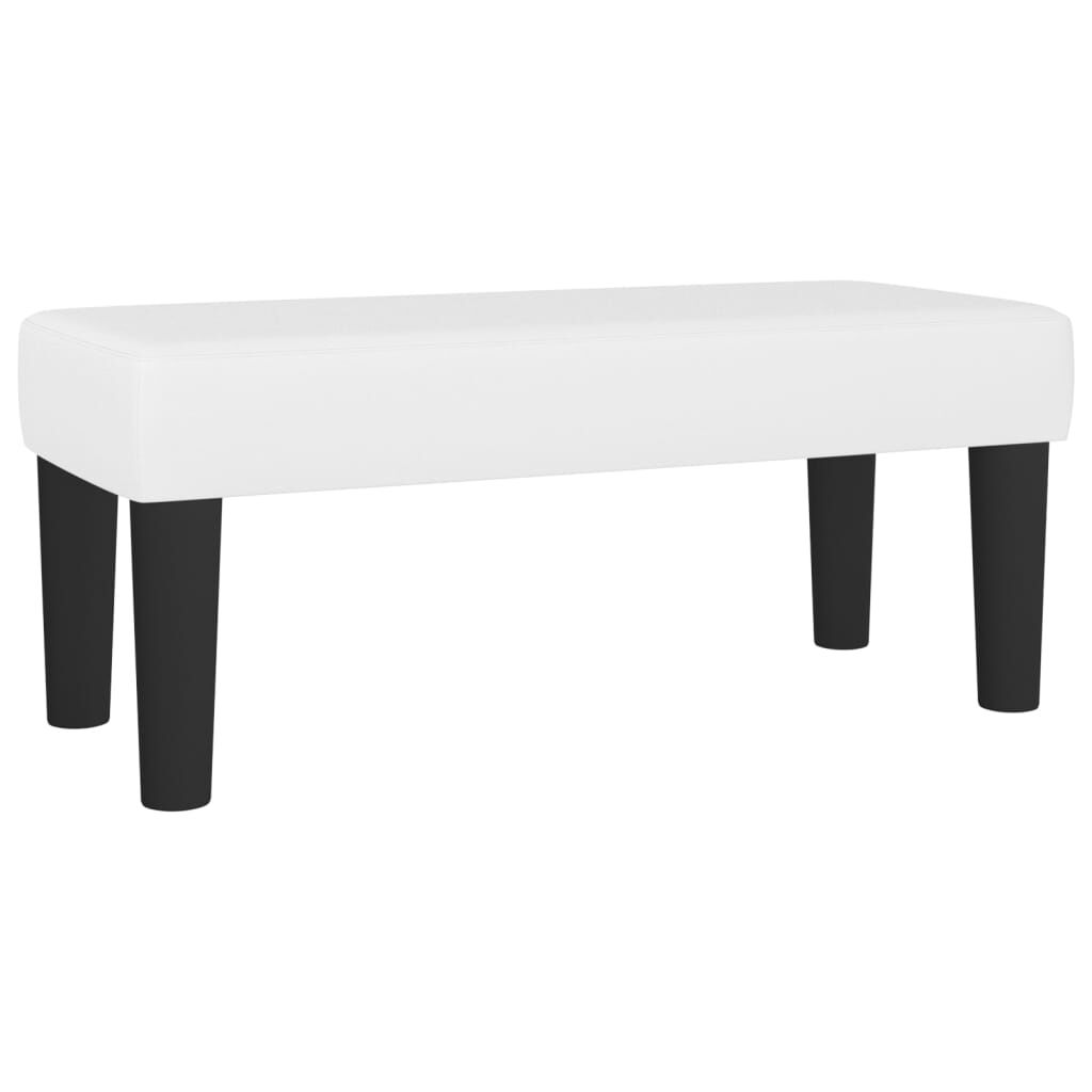 vidaXL Κρεβάτι Boxspring με Στρώμα Λευκό 90x200εκ. από Συνθετικό Δέρμα