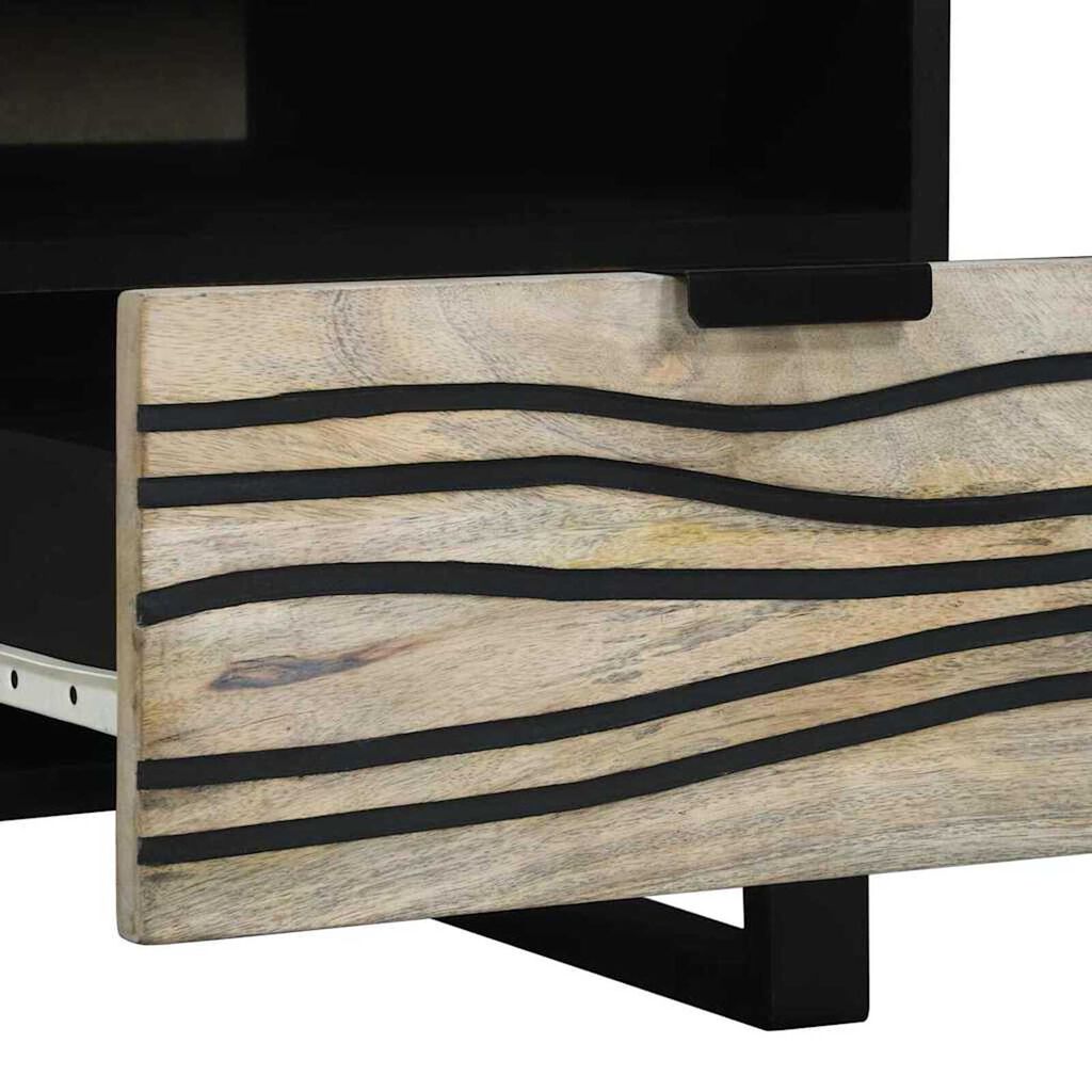 vidaXL Τραπεζάκι σαλονιού with Drawer Άσπρο, Μαύρο 80 x 54 x 40 εκ