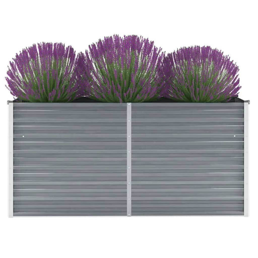 vidaXL Ζαρντινιέρα Υπερυψωμένη Γκρι 160x40x77 εκ. Γαλβανισμ. Χάλυβας