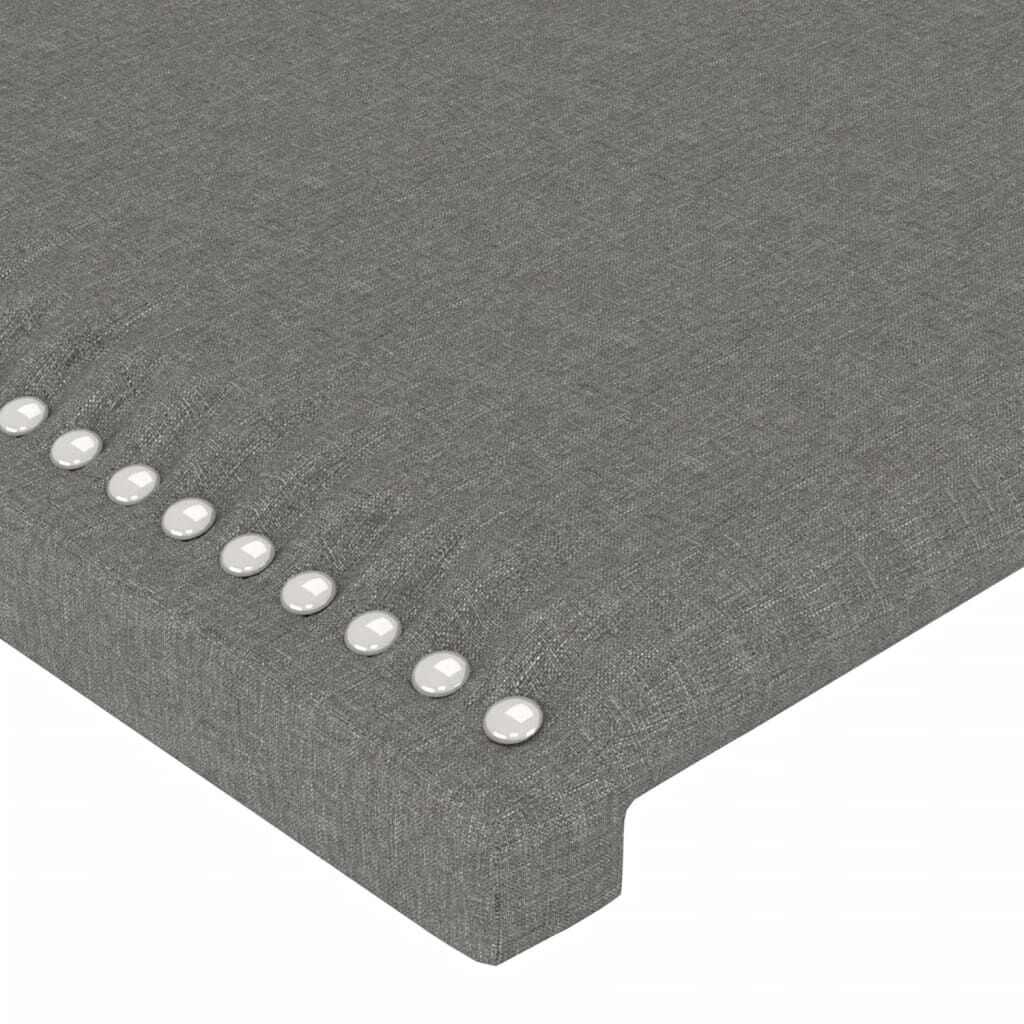 vidaXL Κεφαλάρι Κρεβατιού LED Σκούρο Γκρι 100x5x118/128εκ. Υφασμάτινο