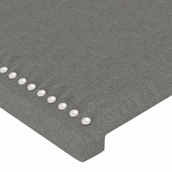 vidaXL Κεφαλάρι Κρεβατιού LED Σκούρο Γκρι 100x5x118/128εκ. Υφασμάτινο