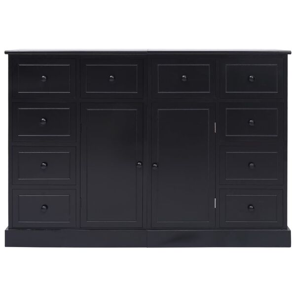 vidaXL Ντουλάπι με 10 Συρτάρια Μαύρο 113 x 30 x 79 εκ. από Ξύλο