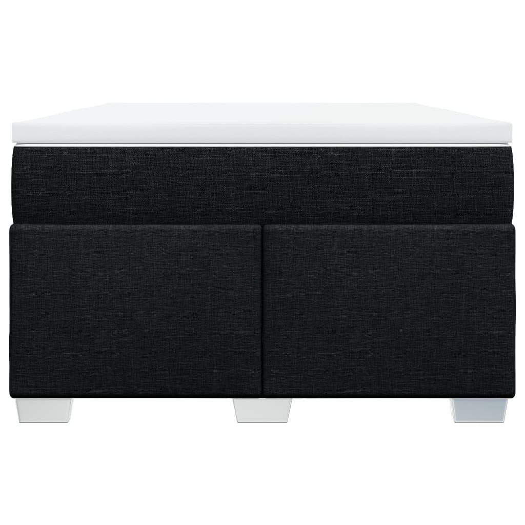 vidaXL Κρεβάτι Boxspring με Στρώμα Μαύρο 120x200 εκ. Υφασμάτινο
