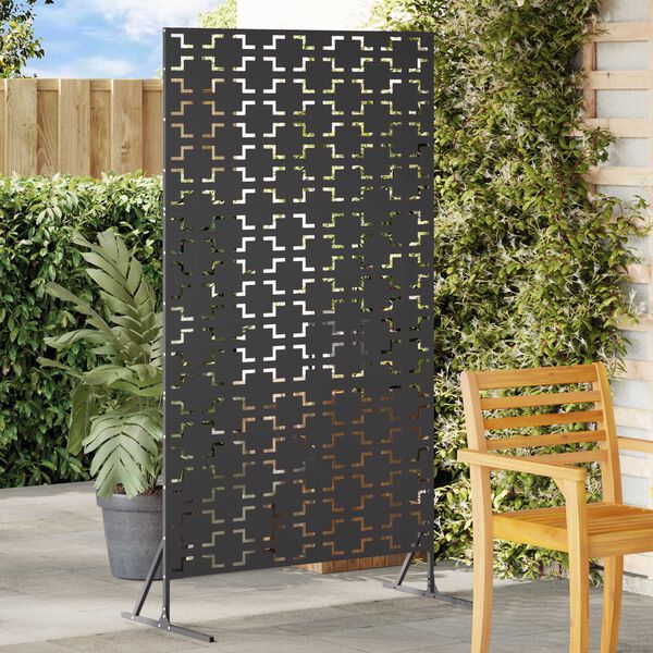 vidaXL Μαύρη Μάσκα Ιδιωτικότητας 100x50x180 εκ Χάλυβας