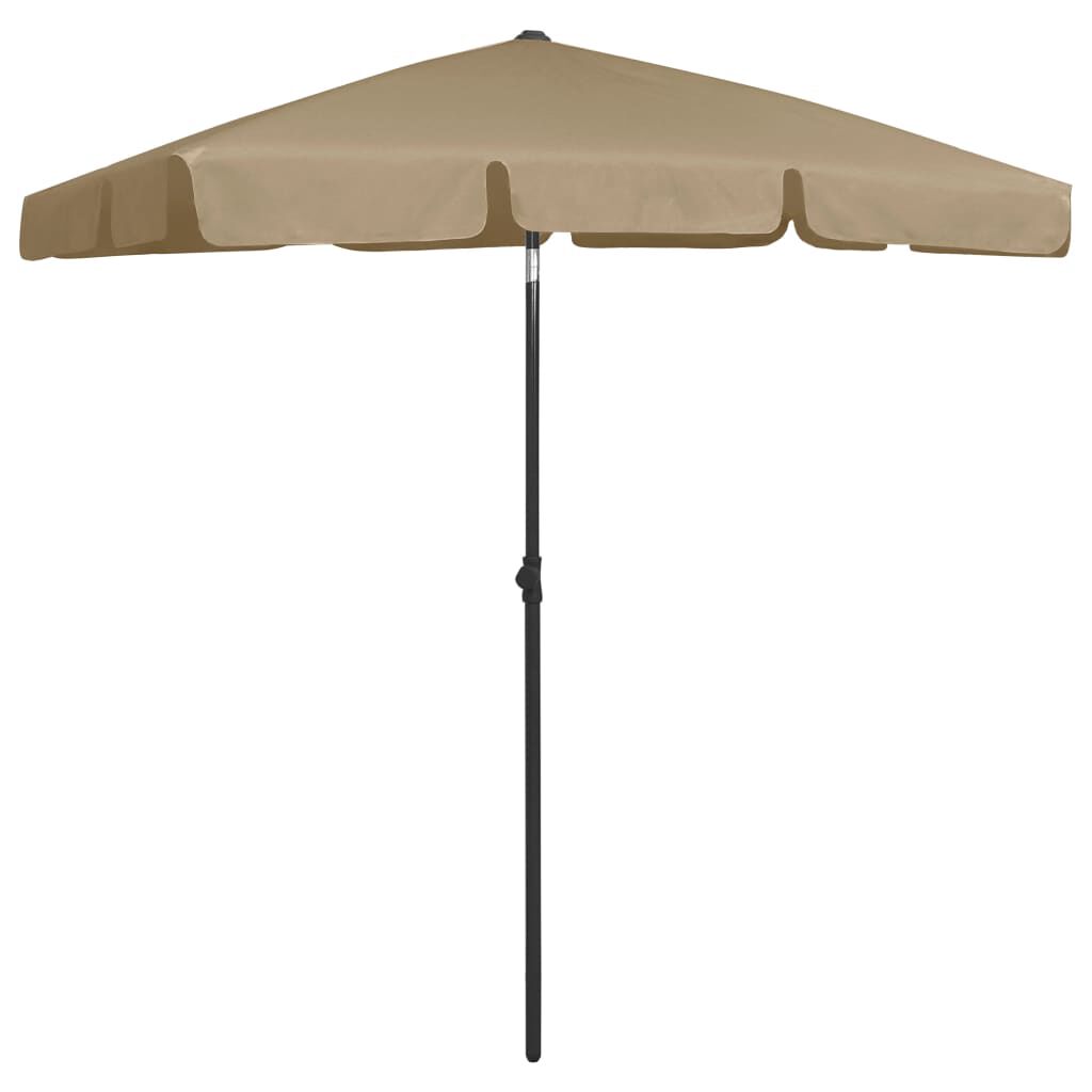 vidaXL Ομπρέλα Θαλάσσης Taupe 200 x 125 εκ.