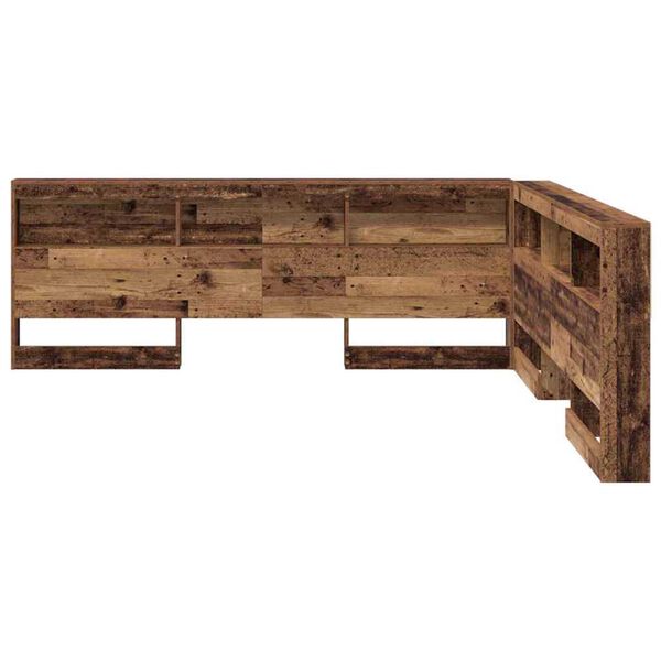 vidaXL Κεφαλάρι Αποθήκης με ράφι Παλαιό ξύλο 180 cm Επεξεργασμένο ξύλο
