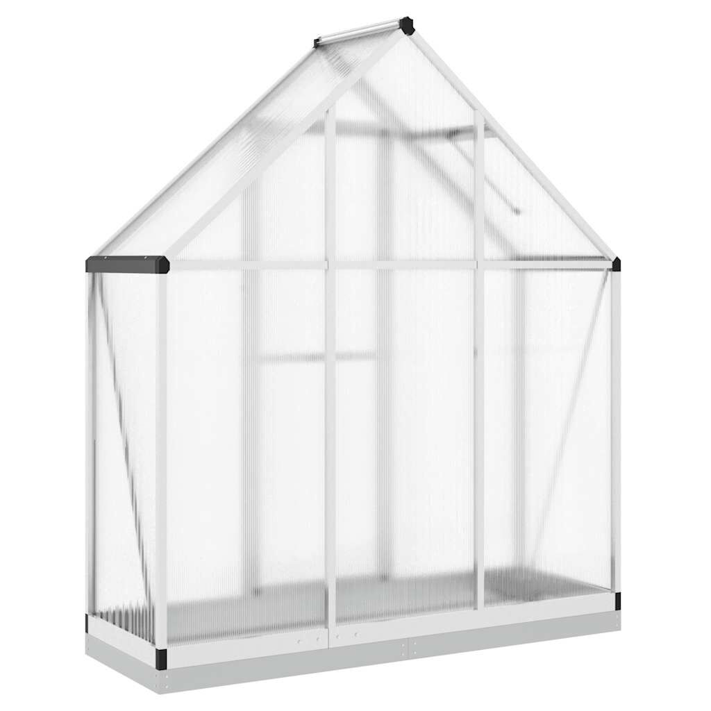 vidaXL Θερμοκήπιο με Πλαίσιο Βάσης Ασημί 169x58x202 εκ. Αλουμίνιο