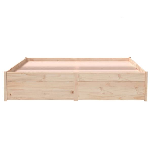 vidaXL Πλαίσιο Κρεβατιού 135 x 190 εκ. από Μασίφ Ξύλο Double