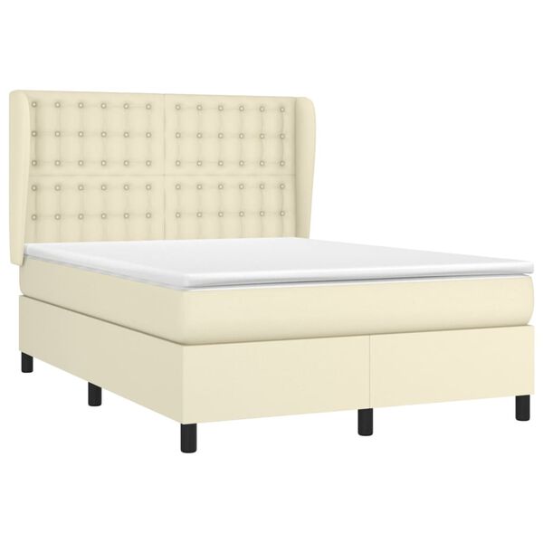 vidaXL &Kappa;&rho;&epsilon;&beta;ά&tau;&iota; Boxspring &mu;&epsilon; &Sigma;&tau;&rho;ώ&mu;&alpha; &Kappa;&rho;&epsilon;&mu; 140x200&epsilon;&kappa;. &alpha;&pi;ό &Sigma;&upsilon;&nu;&theta;&epsilon;&tau;&iota;&kappa;ό &Delta;έ&rho;&mu;&alpha;
