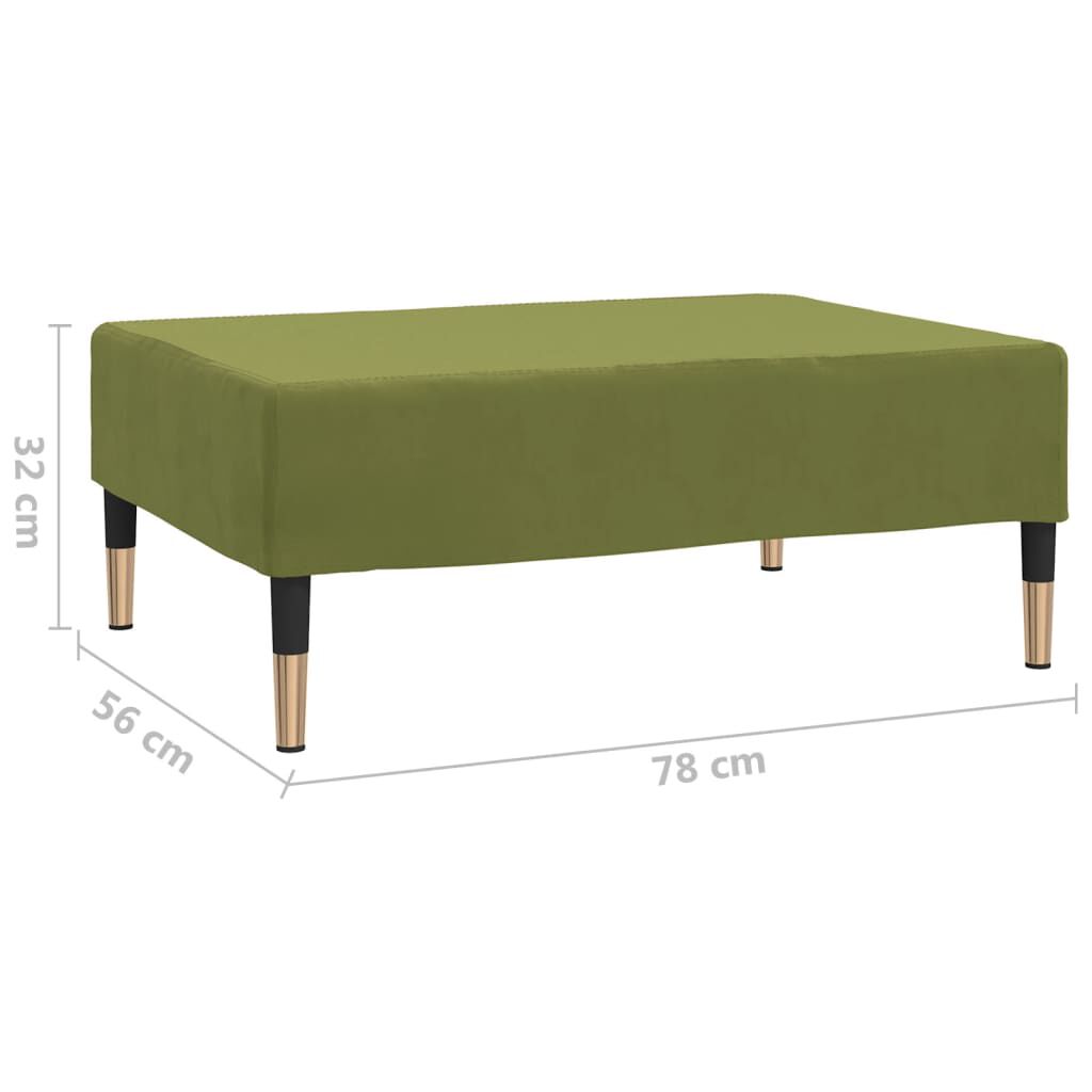 vidaXL Υποπόδιο Ανοιχτό Πράσινο 78 x 56 x 32 εκ. Βελούδινο