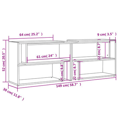 vidaXL Έπιπλο Τηλεόρασης Λευκό 149 x 30 x 52 εκ. από Μοριοσανίδα