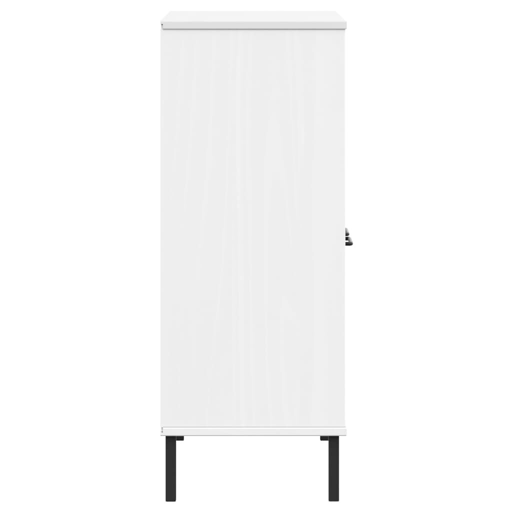 vidaXL Βιβλιοθήκη OSLO Λευκή 90x35x90,5 εκ. Μασίφ Ξύλο με Μετ. Πόδια