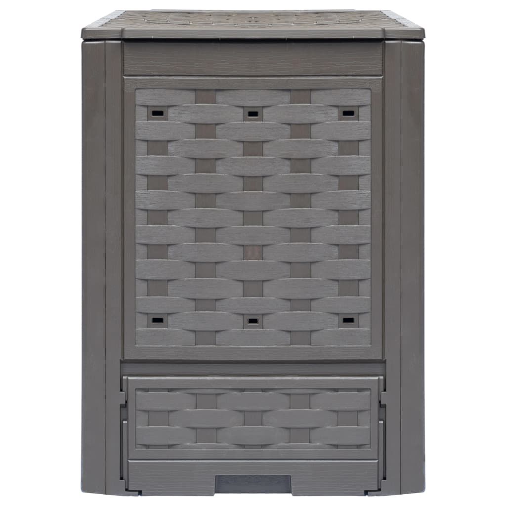 vidaXL Κομποστοποιητές 2 τεμ. Καφέ 60x60x83 εκ. 600 L Πλαστικό Ρατάν