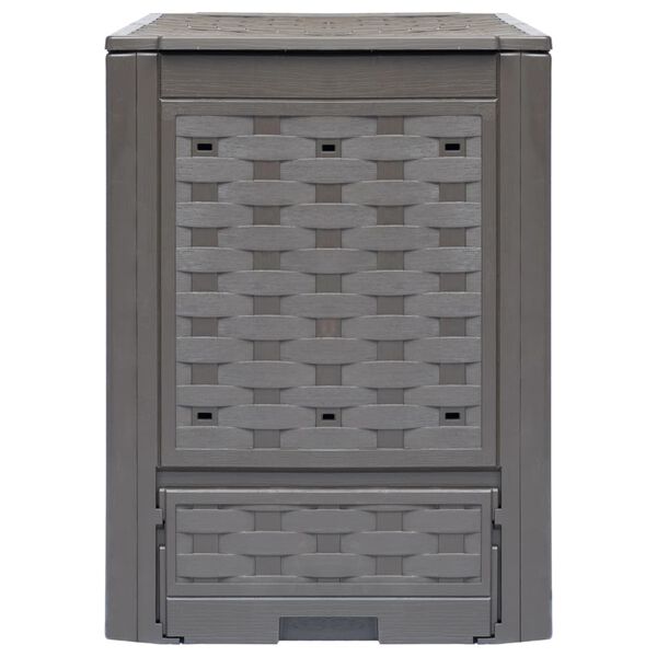 vidaXL Κομποστοποιητές 2 τεμ. Καφέ 60x60x83 εκ. 600 L Πλαστικό Ρατάν