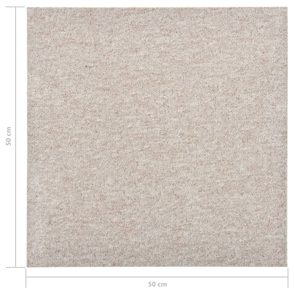 vidaXL Μοκέτα Πλακάκι 20 τεμ. Ανοιχτό Μπεζ 5 μ² 50x50 εκ.
