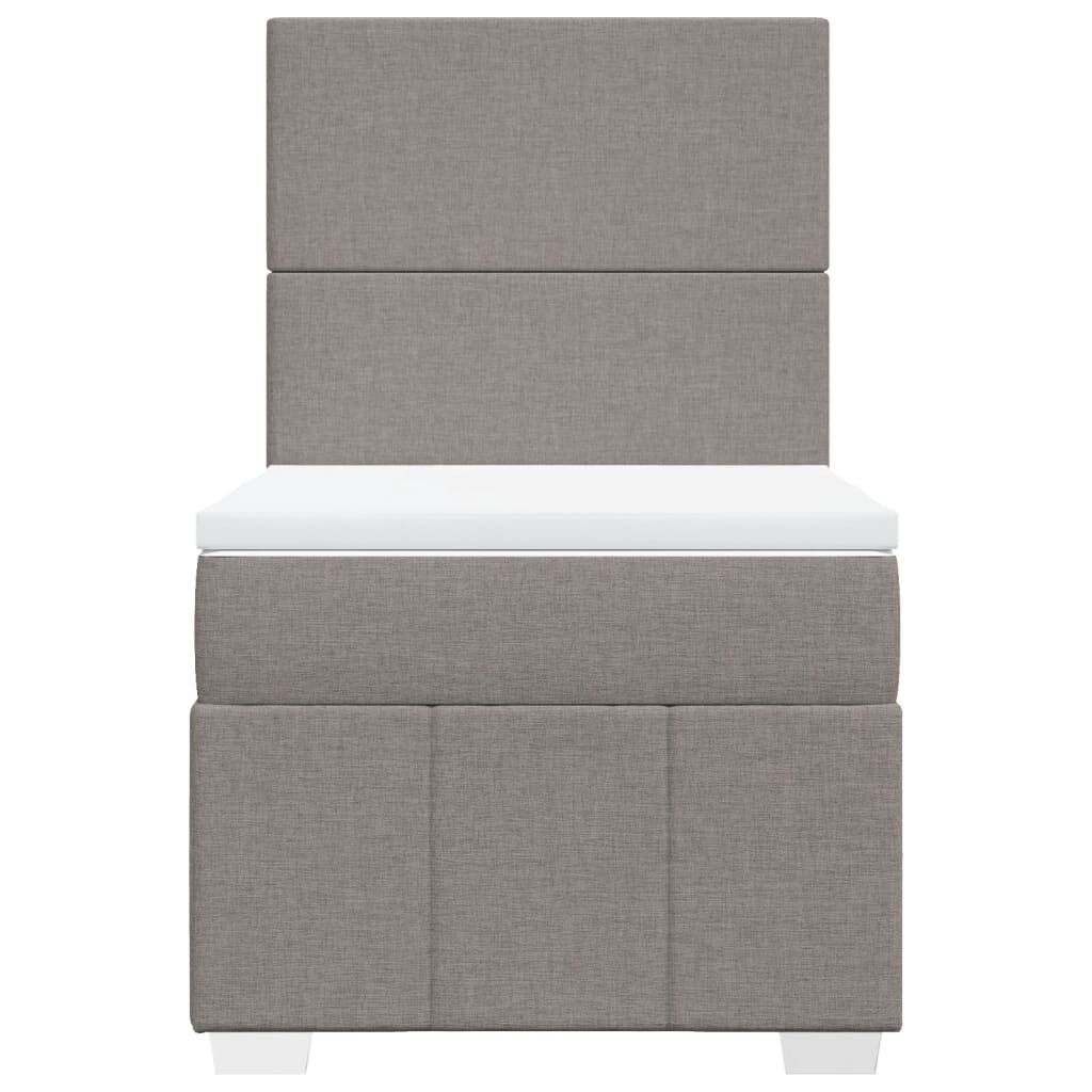 vidaXL Κρεβάτι Boxspring με Στρώμα Taupe 80x200 εκ. Υφασμάτινο