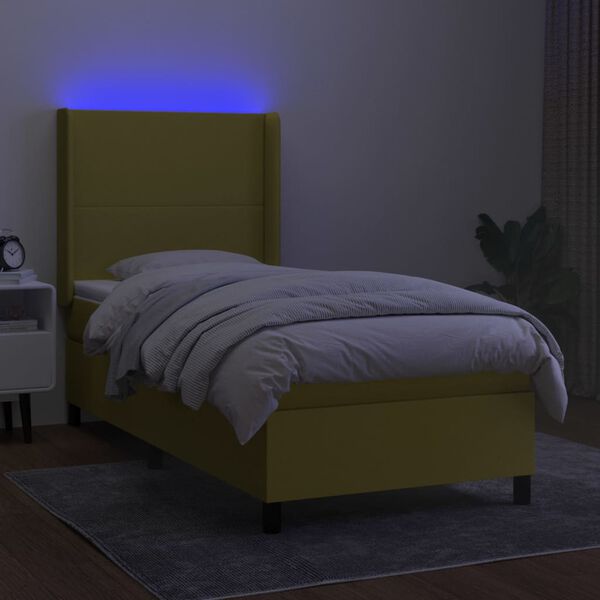 vidaXL &Kappa;&rho;&epsilon;&beta;ά&tau;&iota; Boxspring &mu;&epsilon; &Sigma;&tau;&rho;ώ&mu;&alpha; & LED &Pi;&rho;ά&sigma;&iota;&nu;&omicron; 100x200 &epsilon;&kappa; &Upsilon;&phi;&alpha;&sigma;&mu;ά&tau;&iota;&nu;&omicron;