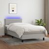 vidaXL &Kappa;&rho;&epsilon;&beta;ά&tau;&iota; Boxspring &mu;&epsilon; &Sigma;&tau;&rho;ώ&mu;&alpha; & LED &Alpha;&nu;.&Gamma;&kappa;&rho;&iota; 90x200 &epsilon;&kappa;. &Upsilon;&phi;&alpha;&sigma;&mu;ά&tau;&iota;&nu;&omicron;