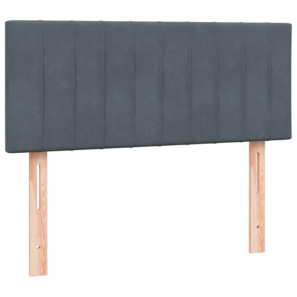 vidaXL Κρεβάτι Boxspring με Στρώμα Σκούρο Γκρι 120x210 εκ. Βελούδινο