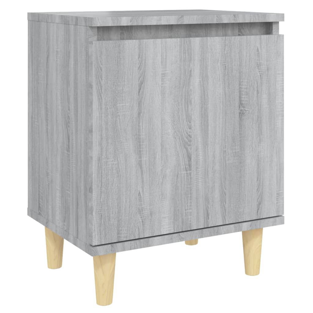 vidaXL Κομοδίνο Γκρι Sonoma 40 x 30 x 50 εκ. με Μασίφ Ξύλινα Πόδια