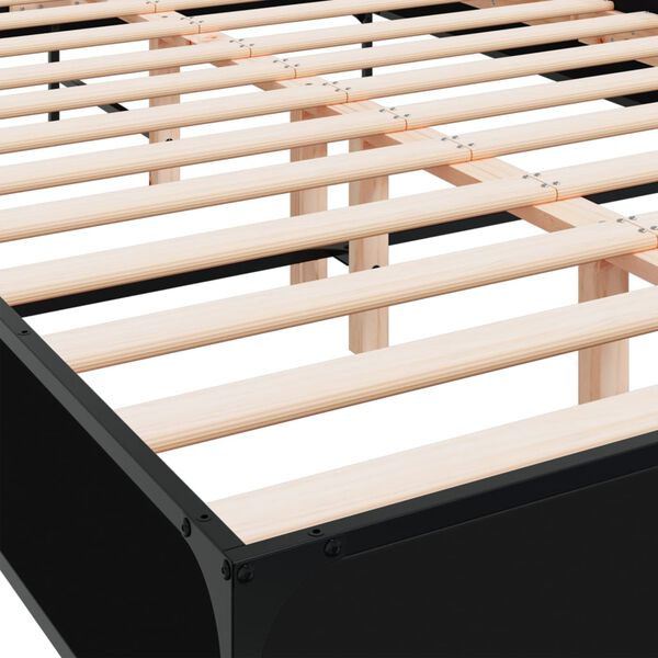 vidaXL Πλαίσιο Κρεβατιού Μαύρο 160 x 200 εκ. Επεξ. Ξύλο & Μέταλλο