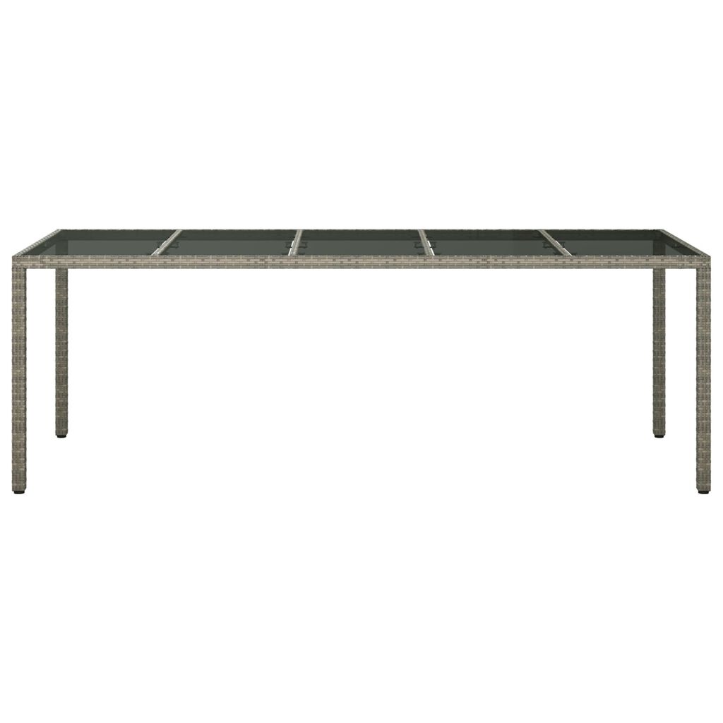 vidaXL Τραπέζι Φαγητού Κήπου Γκρι 250x100x75 εκ. Πολυ Ρατάν