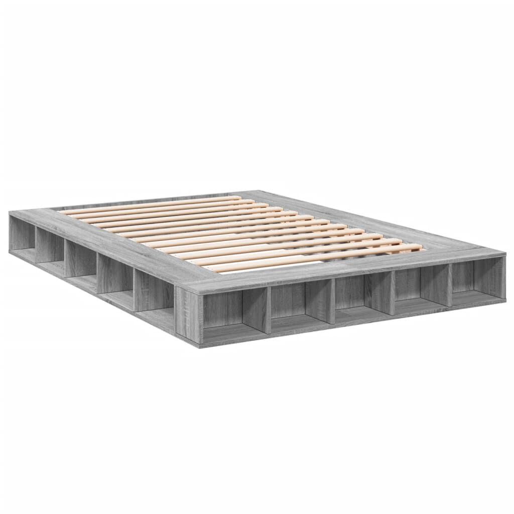 vidaXL Πλαίσιο Κρεβατιού Γκρι Sonoma 150x200 εκ. Επεξεργασμένο Ξύλο