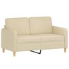 vidaXL Καναπές Διθέσιος Κρεμ 120 εκ. Υφασμάτινος Διακ. Μαξιλάρια