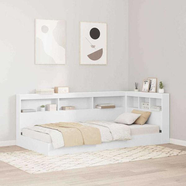 vidaXL Κεφαλάρι Αποθήκης με ράφι Λευκό 75 cm Επεξεργασμένο ξύλο