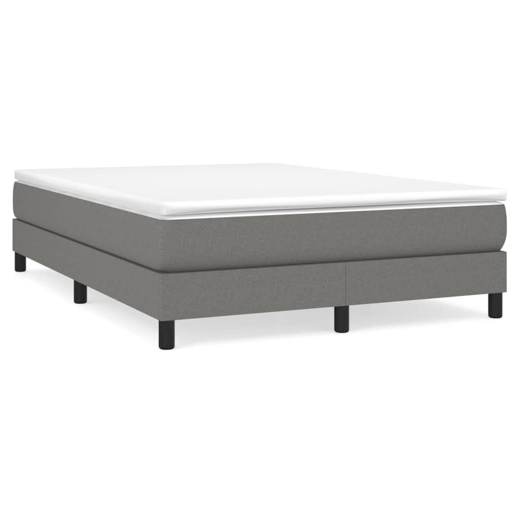 vidaXL Κρεβάτι Boxspring με Στρώμα Σκούρο Γκρι 140x200 εκ Υφασμάτινο