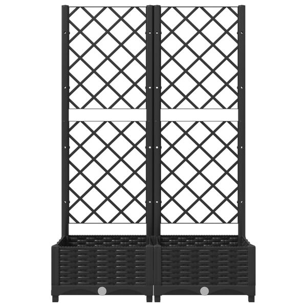 vidaXL Γλάστρα Κήπου με Πλέγμα Μαύρη 80x40x121,5 εκ. από Πολυπροπυλένιο