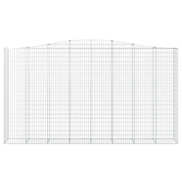 vidaXL Συρματοκιβώτια Τοξωτά 2 τεμ. 400x50x220/240 εκ. Γαλβαν. Ατσάλι
