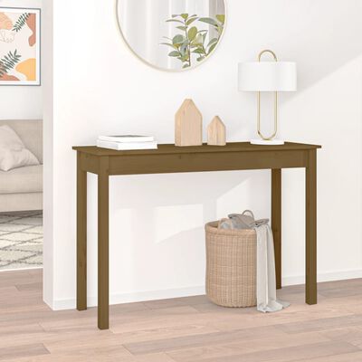 vidaXL Τραπέζι κονσόλα Καφέ μελί 110x40x75 εκ. Μασίφ Ξύλο Πεύκου