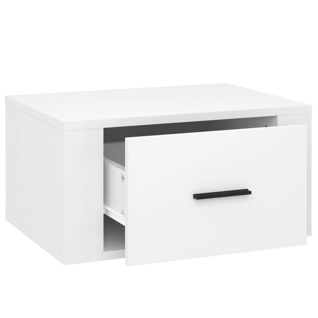 vidaXL Κομοδίνο Επιτοίχιο Γυαλιστερό Λευκό 50 x 36 x 25 εκ.
