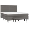 vidaXL Κρεβάτι Boxspring με Στρώμα Γκρι 180x200 εκ. Συνθετικό Δέρμα