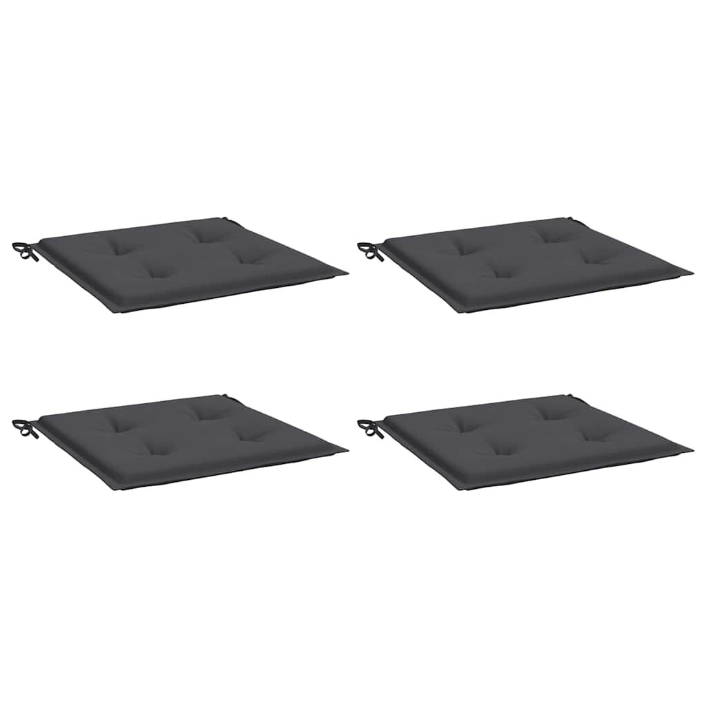 vidaXL Μαξιλάρια Καρέκλας Κήπου 4τεμ Ανθρακί 50x50x4 εκ. Oxford Ύφασμα
