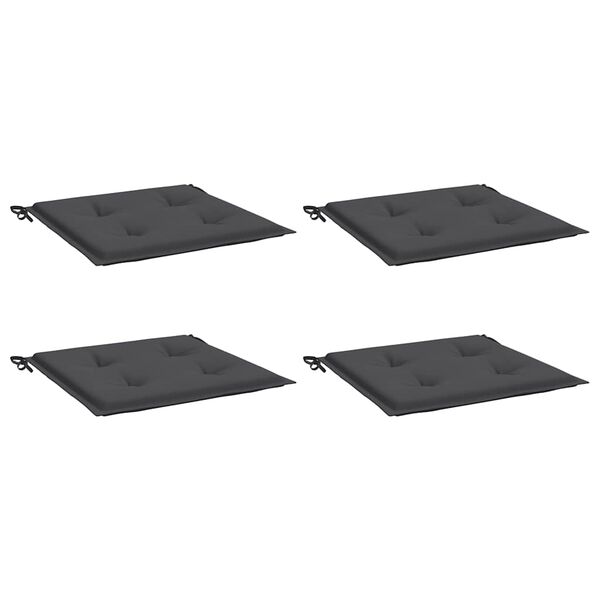 vidaXL Μαξιλάρια Καρέκλας Κήπου 4τεμ Ανθρακί 50x50x4 εκ. Oxford Ύφασμα