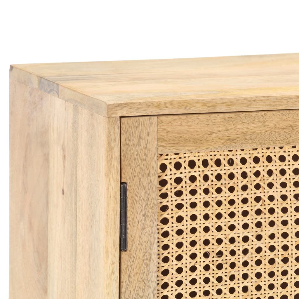 vidaXL Ντουλάπι 80x30x73 εκ. Μασίφ Ξύλο Μάνγκο και Φυσικό Ζαχαροκάλαμο